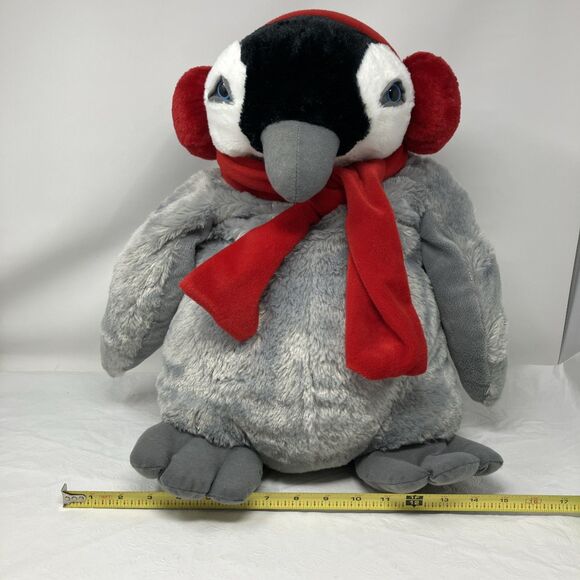 LARGE 17” Coca-Cola Penguin Holiday Plush Scarf and Earmuffs Collectible Coke - Picture 3 of 12